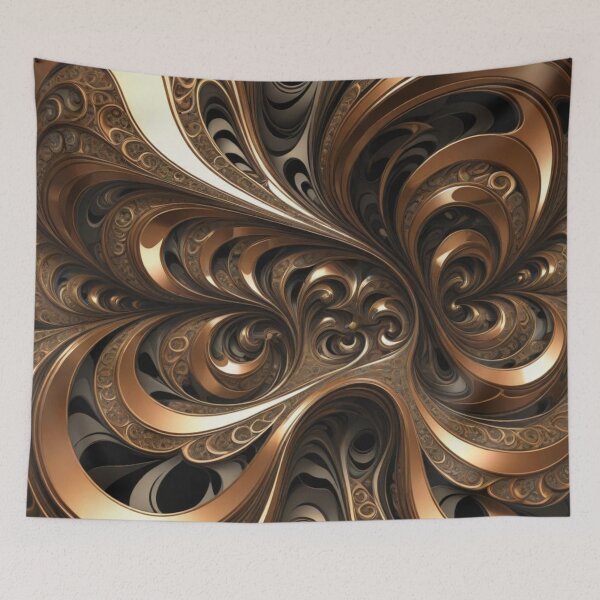 Item preview, Swirling Bronze Fractal Bloom designed and sold by Harmonic_Layers.