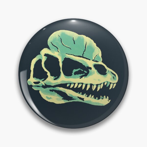 Item preview, Neon Dinosaur skull fossil of Dilophosaurus designed and sold by LeapsAndTumbles.