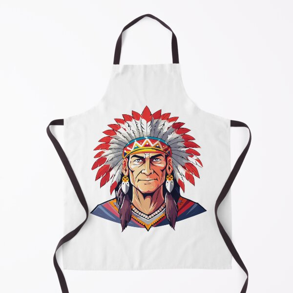 Item preview, Portrait of a Native American old Chief, adorned with a majestic feathered headdress, Indian tribal Warrior Leader designed and sold by Danler.