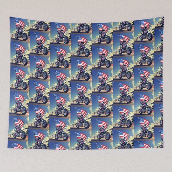 Item preview, USA Tribute Motorcycle MotoAmerica Cartoon Mini Moto Rider designed and sold by Moto Graphix.