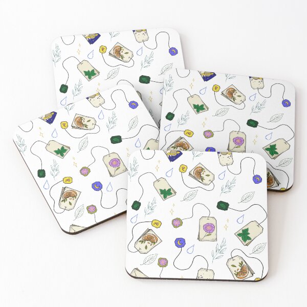 Item preview, Teabags pattern: herbal, orange, flower and cosmic tea designed and sold by MySciPic.