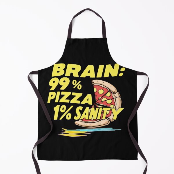 Item preview,  Brain: 99% Pizza, 1% Sanity - Funny Pizza Meme Cartoon designed and sold by Arthaven10 ⭐⭐⭐⭐⭐.