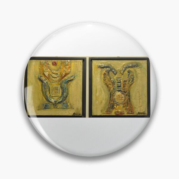 Aperçu de l'œuvre Le Pharaon 3 acrylique, papier mâché, sur toile 2X12x12 pouces, SKU 1070 créée et vendue par Romeo Dobrota.