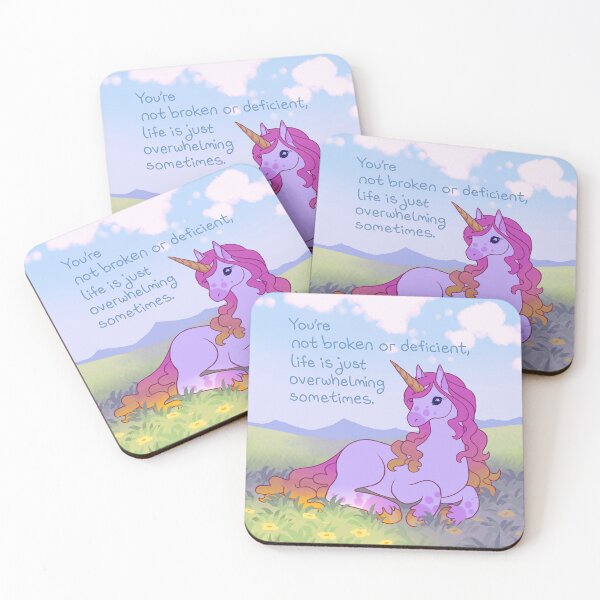 Item preview, "Life is Just Overwhelming Sometimes" Wildflower Unicorn designed and sold by thelatestkate.