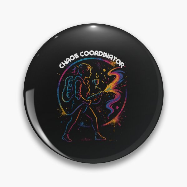 Item preview, Chaos Coordinator Badge Funny Mom Shirt Neon Ghostbuster Graffiti Design Parenting Humor designed and sold by Merchdusa.