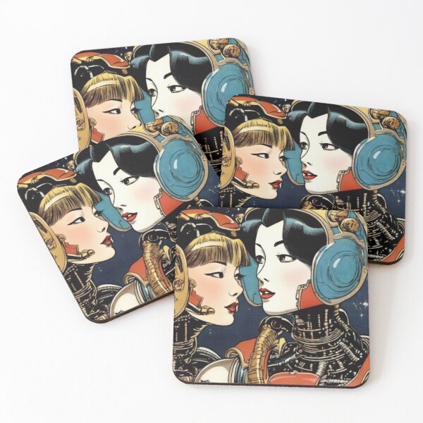 Item preview, Robot Love Retro Mid-century Imitation Japanese Erotic Art | #210 designed and sold by NickWhittleArt.