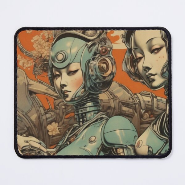Item preview, Robot Love Retro Mid-century Imitation Japanese Erotic Art | #211 designed and sold by NickWhittleArt.