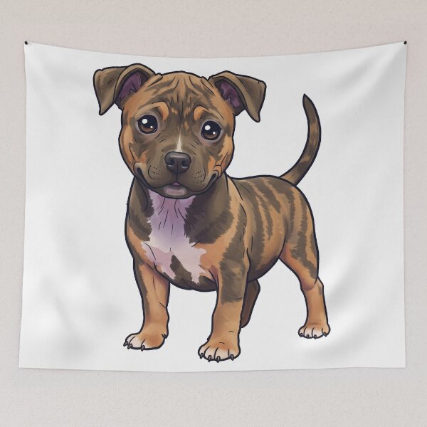 Artikelvorschau, Niedlicher Staffy-Welpe der Karikatur entworfen und verkauft von MAF_Merch.