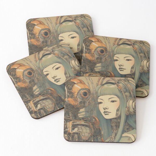 Item preview, Robot Love Retro Mid-century Imitation Japanese Erotic Astro Art | #212 designed and sold by NickWhittleArt.