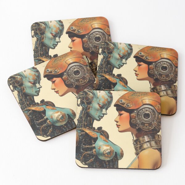Item preview, Robot Love Retro Mid-century Imitation Japanese Erotic Art | #215 designed and sold by NickWhittleArt.
