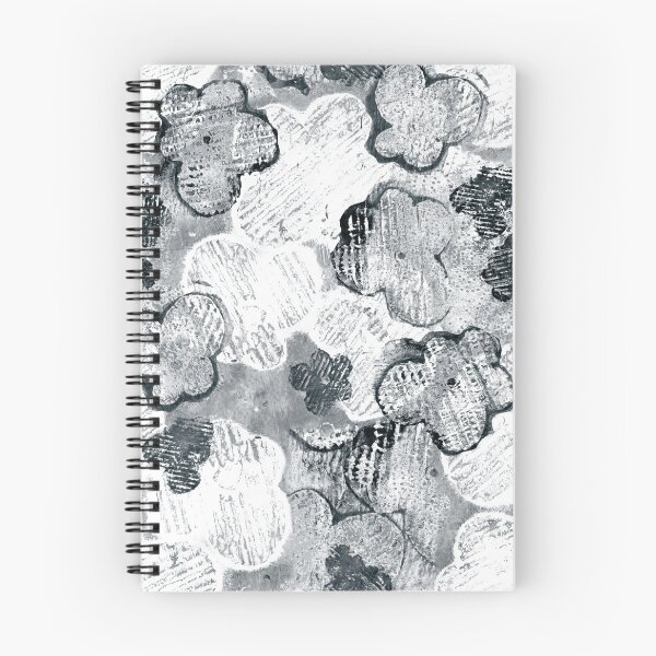 Item preview, Textured grayscale monoprint blossoms designed and sold by kobyakov.