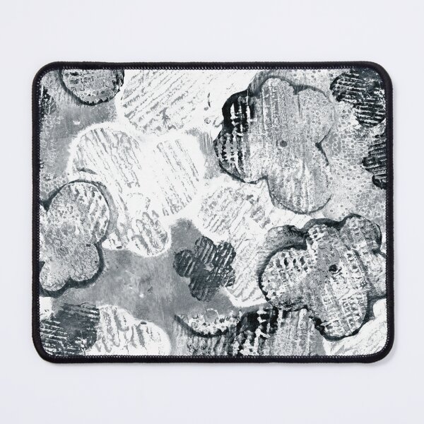Item preview, Textured grayscale monoprint blossoms designed and sold by kobyakov.