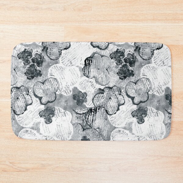Item preview, Textured grayscale monoprint blossoms designed and sold by kobyakov.