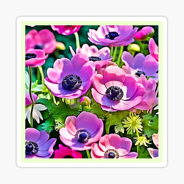Item preview, Garden Anemone Mix Design designed and sold by Health And Fitness Posts e-Store.