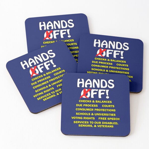 Item preview, Hands Off version 2 - courts, schools designed and sold by Karen Simon.