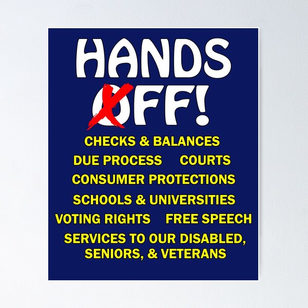 Item preview, Hands Off version 2 - courts, schools designed and sold by Karen Simon.