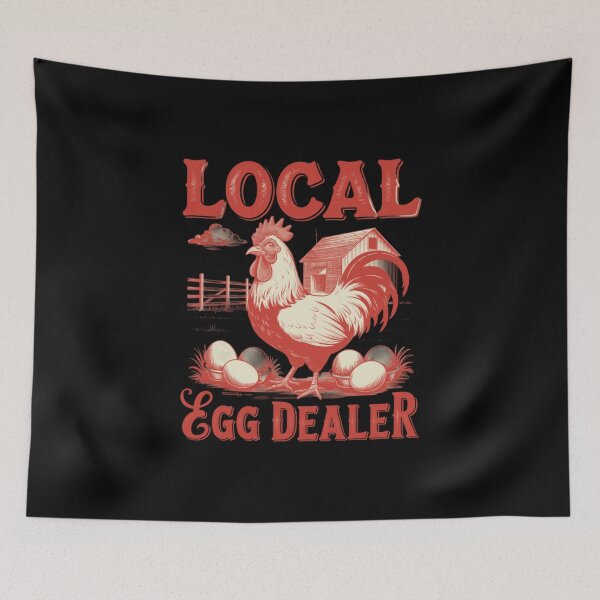 Item preview, Local Egg Dealer – Funny Retro Chicken Farm Design designed and sold by Aredbox.