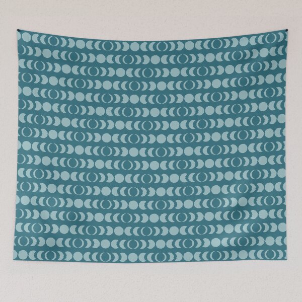 Item preview, Moon Phases Pattern in Blue designed and sold by Mountain Flower.