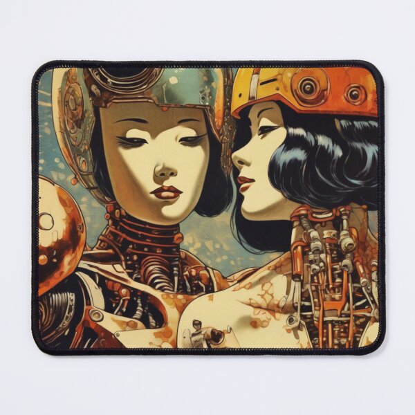 Item preview, Robot Shunga Retro Mid-century Imitation Japanese Erotica #220 designed and sold by NickWhittleArt.