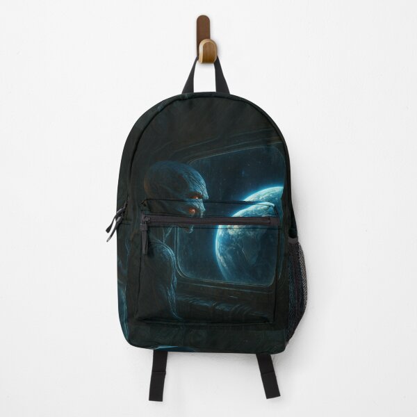 Item preview, Ancient Alien Awakens in Abandoned Spaceship Staring at Earth – Realistic Sci-Fi Art designed and sold by PrometheusStyle.