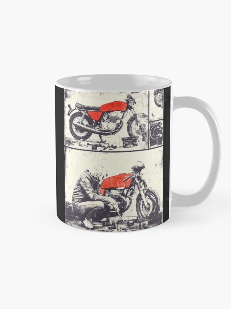 Thumbnail 3 of 6, Coffee Mug, Red Tank Ritual - Ride. Wrench. Repeat. designed and sold by SteadyRolling.