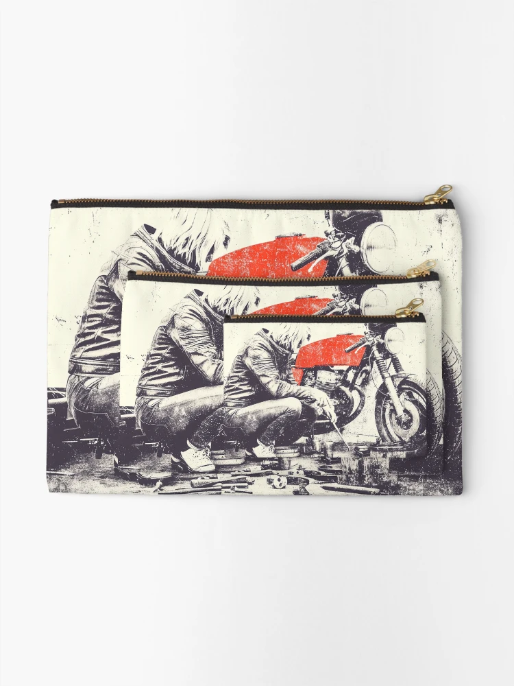 Thumbnail 2 of 4, Zipper Pouch, Red Tank Ritual - Ride. Wrench. Repeat. designed and sold by SteadyRolling.