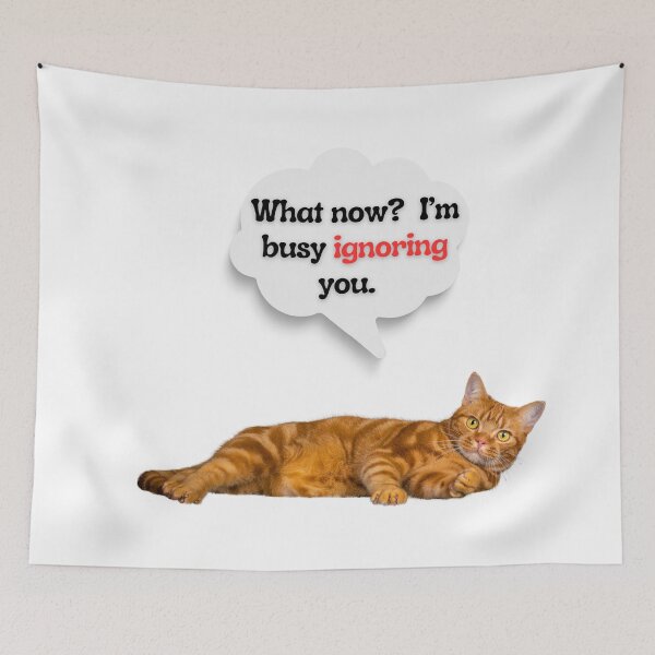 Item preview, Funny Orange Tabby Cat Quote – “I’m Busy Ignoring You” Sassy Feline Humor designed and sold by Fredster1966.
