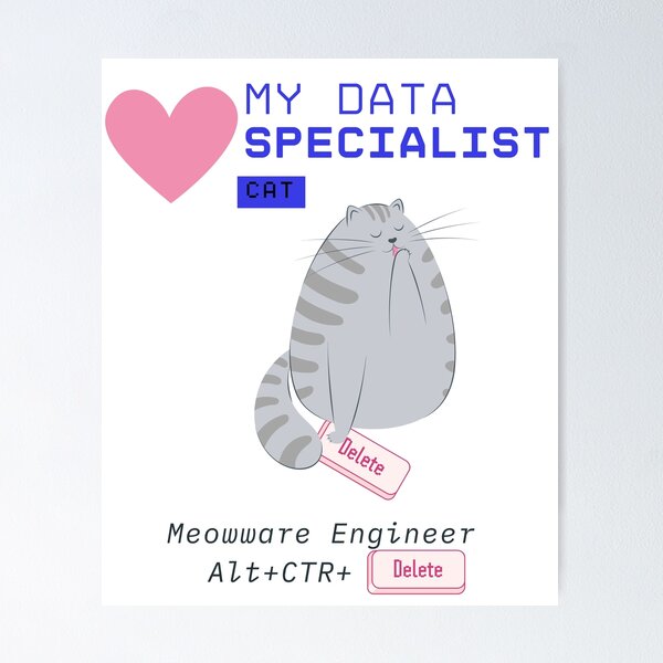 Artikel-Vorschau von Liebe meine Datenspezialist-Katze Meowware Engineer, ein lustiges Geschenk für Katzenbesitzer, designt und verkauft von KasualCreation.