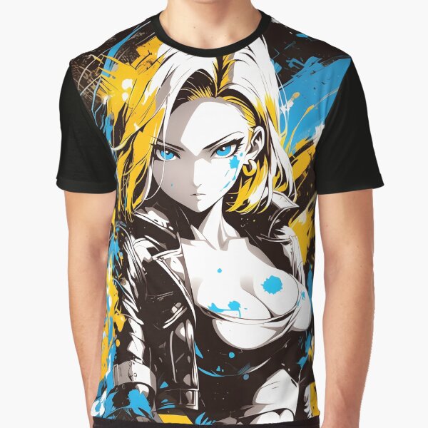 Vista previa del artículo con la obra «Androide 18 Pop Art», diseñado y vendido por Waifu Dreamland.
