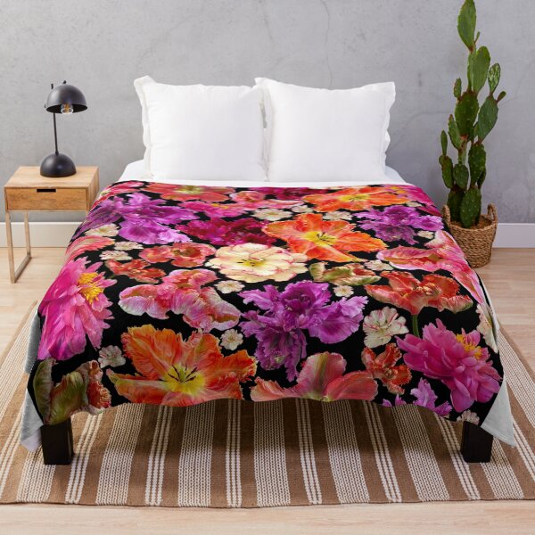Item preview, stunning brightly coloured poppies on a black background designed and sold by Alex Sharp.