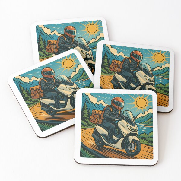 Item preview, Fun Touring Trip on Matic Motorbike AI Art – Perfect for Riders, Adventure Seekers & Motorbike Travel Accessories designed and sold by knalpot-design.