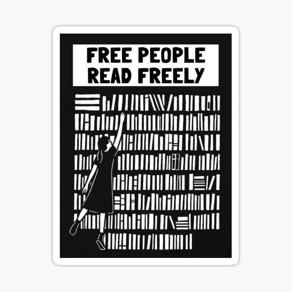 Vista previa del artículo con la obra «La gente libre lee libremente», diseñado y vendido por Alberto Dominguez.