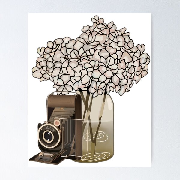 Item preview, Vintage camera with flowers designed and sold by Artistkhg.