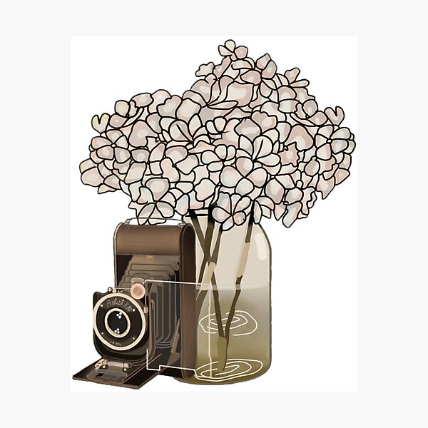 Item preview, Vintage camera with flowers designed and sold by Artistkhg.