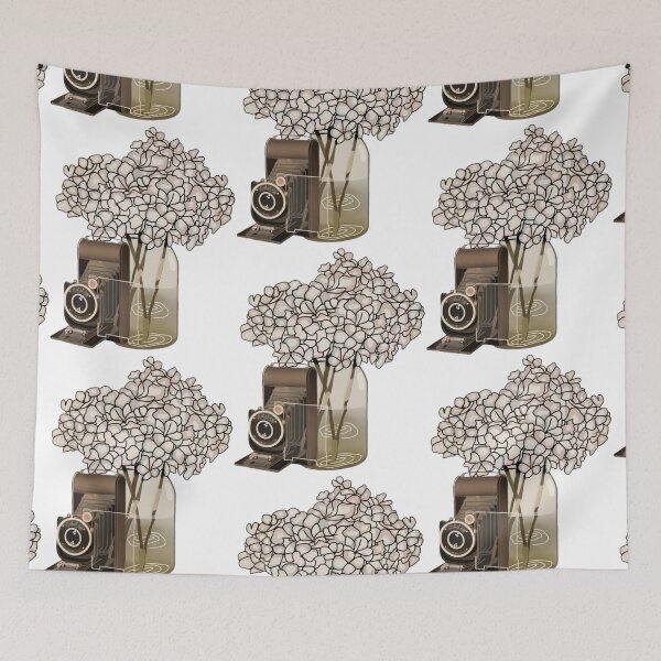 Item preview, Vintage camera with flowers designed and sold by Artistkhg.