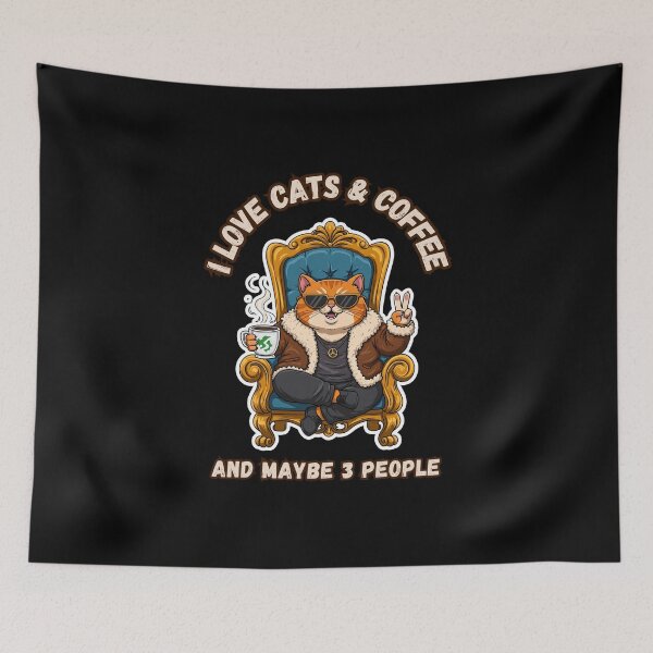 Item preview, Badass Cat Who Loves Coffee More Than Humans designed and sold by Meow Cat.