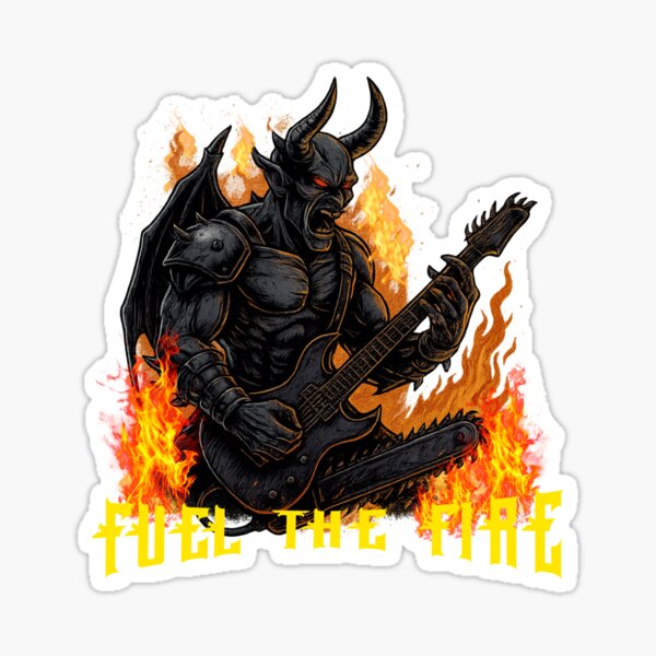 Item preview, Cyber Demon Chainsaw Riff Executioner - Heavy Metal Demon Guitar Design designed and sold by BATECO.