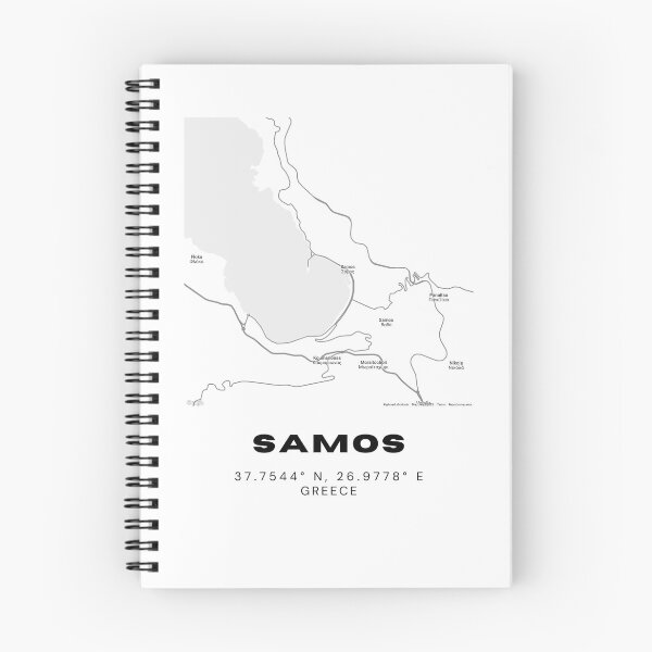 Item preview, Minimalist Black & White Samos, Greece City Map designed and sold by RM-Journey.