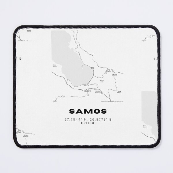 Item preview, Minimalist Black & White Samos, Greece City Map designed and sold by RM-Journey.