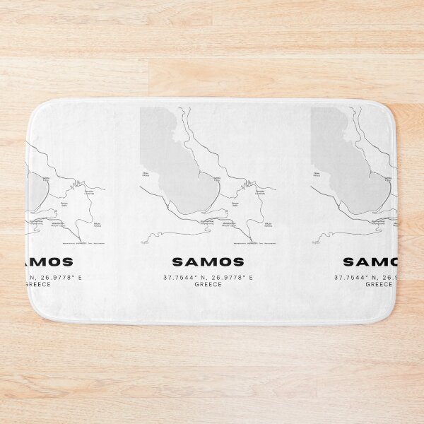 Item preview, Minimalist Black & White Samos, Greece City Map designed and sold by RM-Journey.