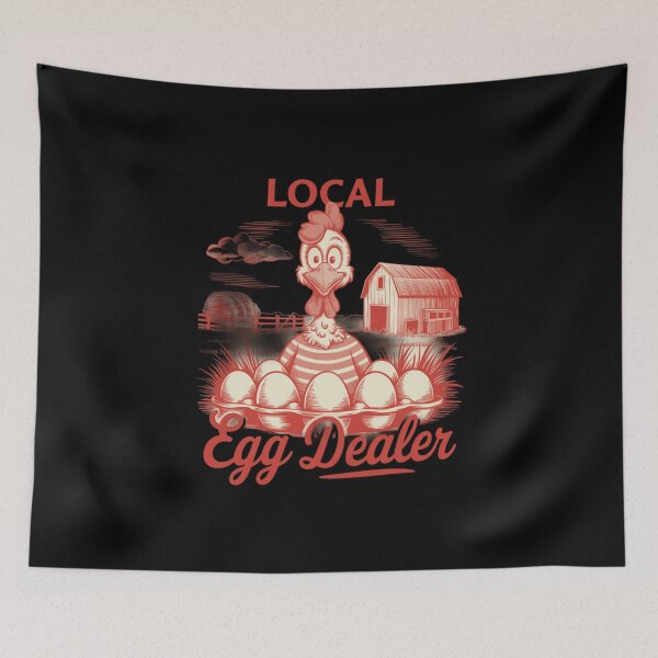 Item preview, Local Egg Dealer – Funny Retro Chicken Farm Design designed and sold by Aredbox.