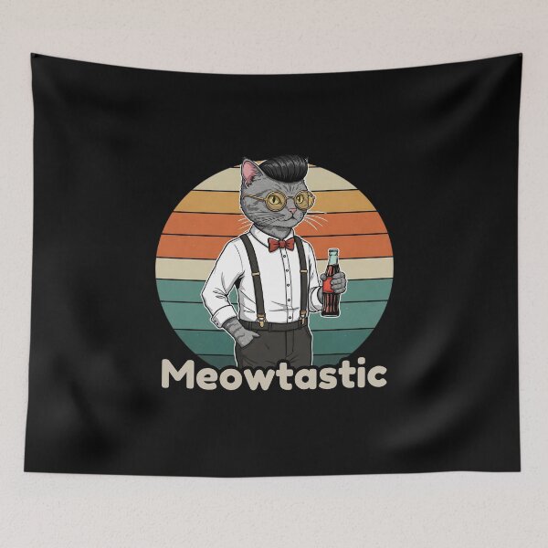 Item preview, Meowtastic Retro Cat Vibes designed and sold by Meow Cat.