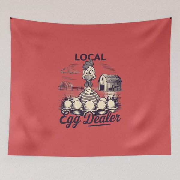 Item preview, Local Egg Dealer – Funny Retro Chicken Farm Design designed and sold by Aredbox.
