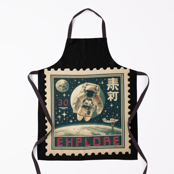 Item preview, Astronaut Space Explorer Retro Sci-Fi Stamp Illustration Sticker designed and sold by No1RetroStamps.