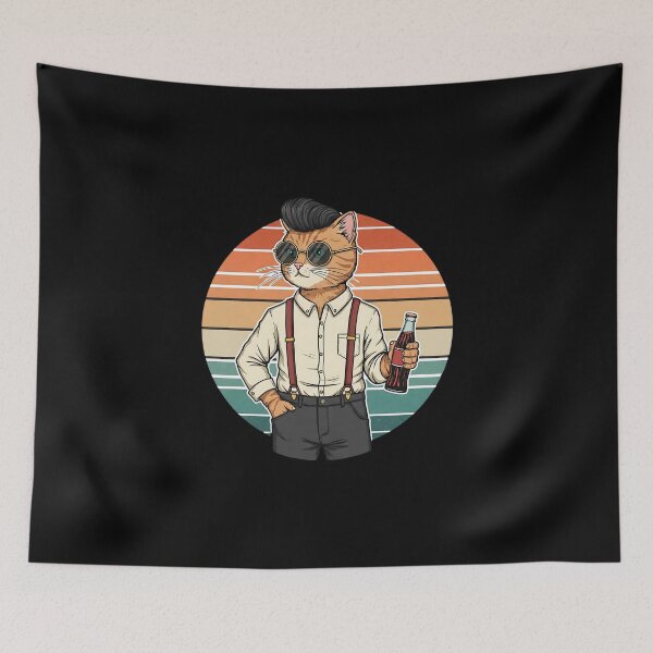 Item preview, Meowtastic Retro Cat with Soda designed and sold by Meow Cat.