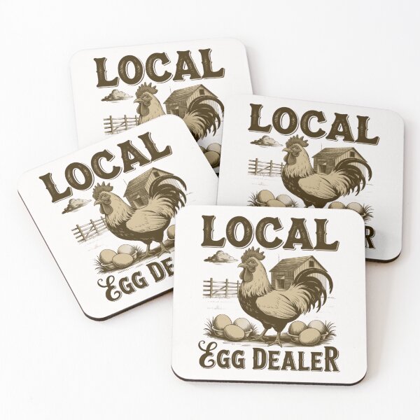 Item preview, Local Egg Dealer – Funny Retro Chicken Farm Design designed and sold by Aredbox.
