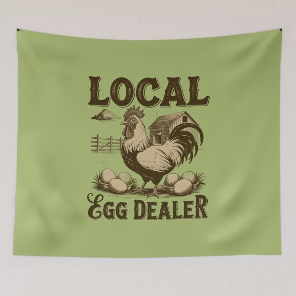 Item preview, Local Egg Dealer – Funny Retro Chicken Farm Design designed and sold by Aredbox.