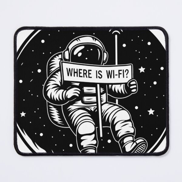 Item preview, Funny Astronaut looking for Wi-Fi -Space Meme Design designed and sold by Lionkerey.