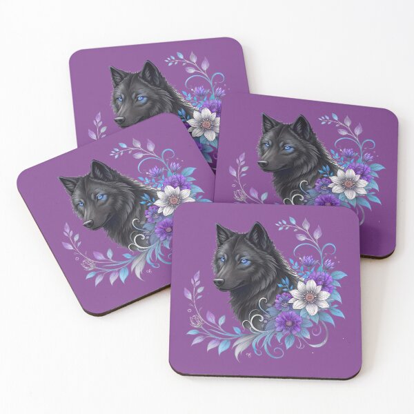 Item preview, Wolf With Flowers #4 designed and sold by SoftStyleStudio ⭐⭐⭐.
