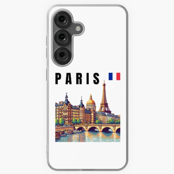 Item preview, Enchanting Paris Skyline Art - Eiffel Tower & French Flag Cityscape designed and sold by Psycho-Crazy.